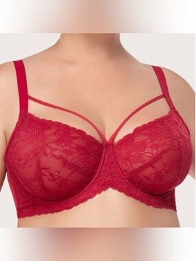 HSIA Unlined Strappy Bra Red Lace